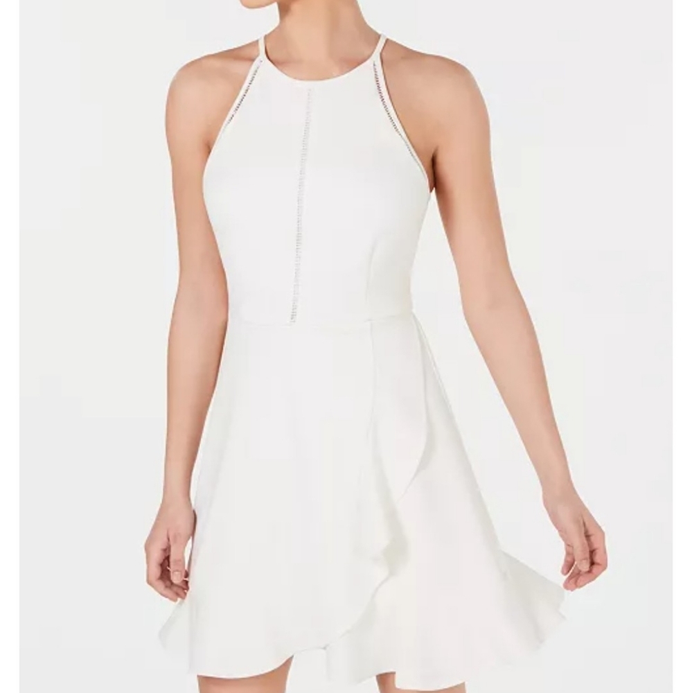 Speechless halter neck fit & flare white dress